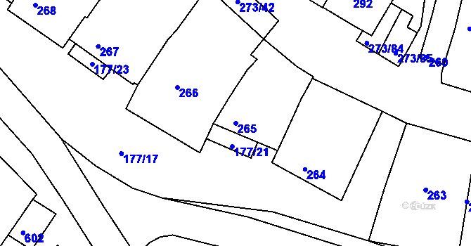 Parcela st. 265 v KÚ Sedlec u Mikulova, Katastrální mapa