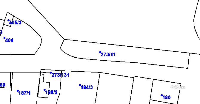 Parcela st. 273/11 v KÚ Sedlec u Mikulova, Katastrální mapa
