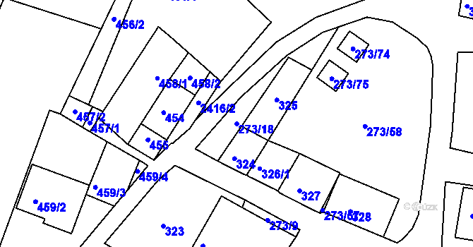 Parcela st. 273/18 v KÚ Sedlec u Mikulova, Katastrální mapa
