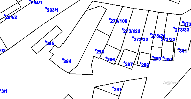 Parcela st. 295 v KÚ Sedlec u Mikulova, Katastrální mapa