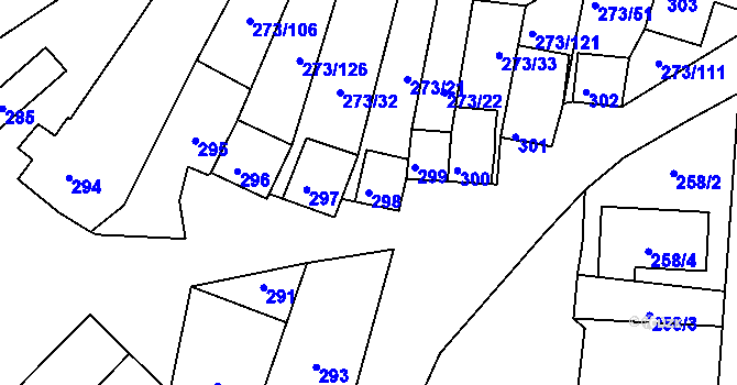 Parcela st. 298 v KÚ Sedlec u Mikulova, Katastrální mapa