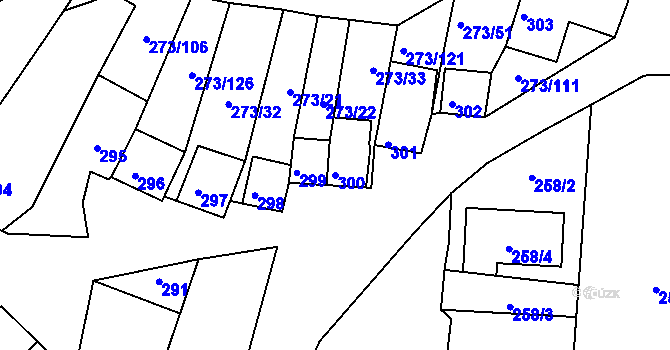 Parcela st. 300 v KÚ Sedlec u Mikulova, Katastrální mapa