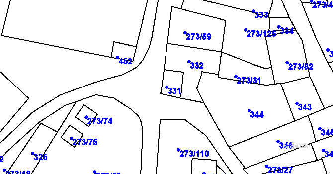 Parcela st. 331 v KÚ Sedlec u Mikulova, Katastrální mapa