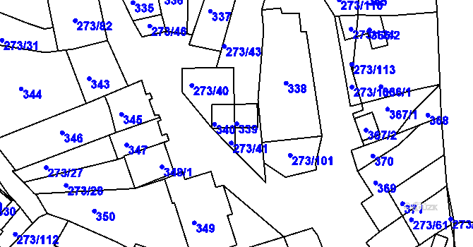 Parcela st. 339 v KÚ Sedlec u Mikulova, Katastrální mapa