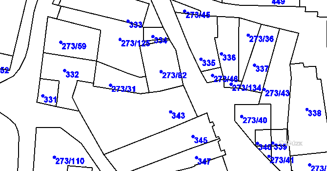 Parcela st. 342 v KÚ Sedlec u Mikulova, Katastrální mapa
