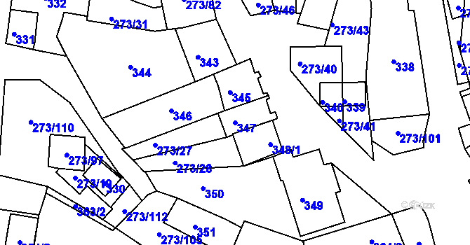 Parcela st. 347 v KÚ Sedlec u Mikulova, Katastrální mapa