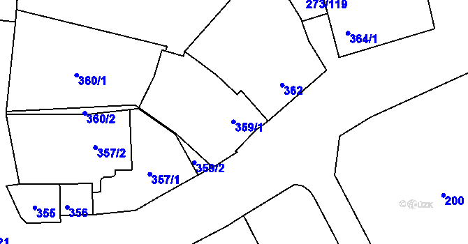 Parcela st. 359 v KÚ Sedlec u Mikulova, Katastrální mapa
