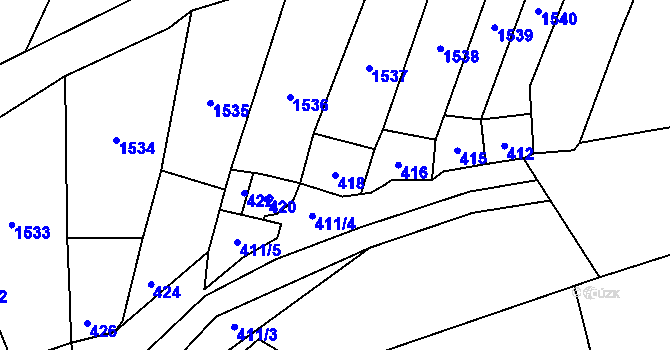 Parcela st. 418 v KÚ Sedlec u Mikulova, Katastrální mapa