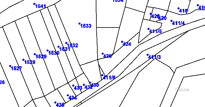 Parcela st. 426 v KÚ Sedlec u Mikulova, Katastrální mapa