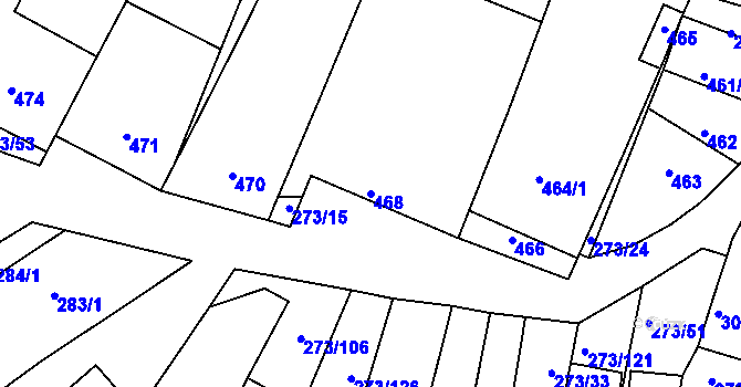 Parcela st. 468 v KÚ Sedlec u Mikulova, Katastrální mapa