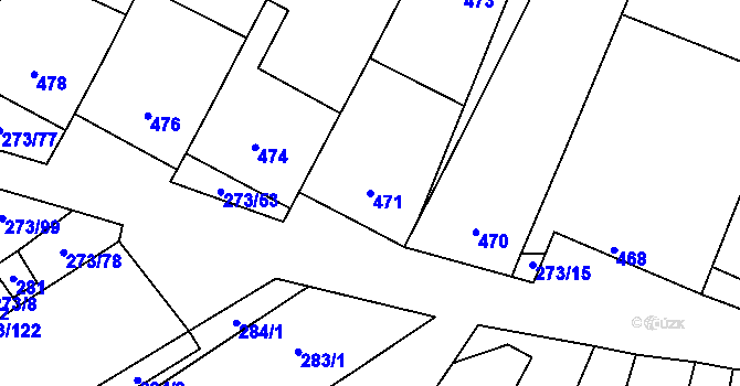 Parcela st. 471 v KÚ Sedlec u Mikulova, Katastrální mapa