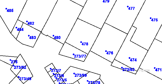 Parcela st. 478 v KÚ Sedlec u Mikulova, Katastrální mapa