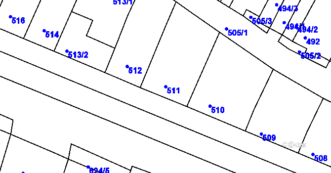 Parcela st. 511 v KÚ Sedlec u Mikulova, Katastrální mapa