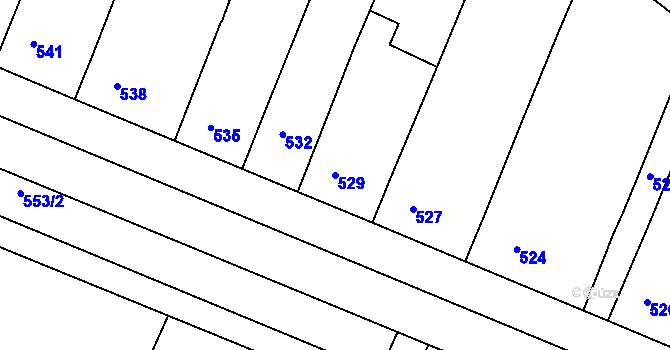 Parcela st. 529 v KÚ Sedlec u Mikulova, Katastrální mapa
