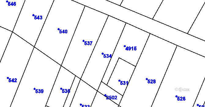 Parcela st. 534 v KÚ Sedlec u Mikulova, Katastrální mapa