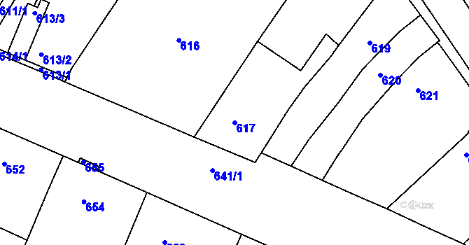 Parcela st. 617 v KÚ Sedlec u Mikulova, Katastrální mapa