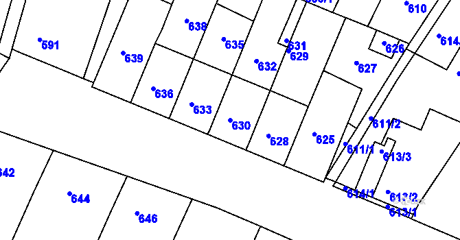 Parcela st. 630 v KÚ Sedlec u Mikulova, Katastrální mapa