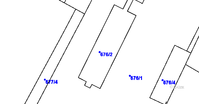 Parcela st. 676/2 v KÚ Sedlec u Mikulova, Katastrální mapa