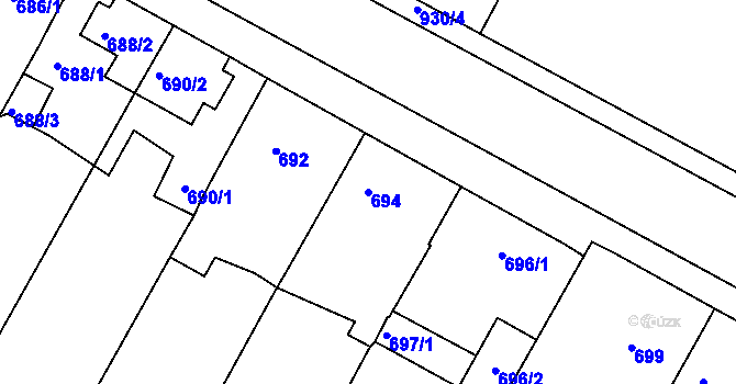 Parcela st. 694 v KÚ Sedlec u Mikulova, Katastrální mapa