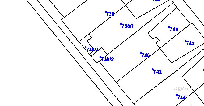 Parcela st. 738/2 v KÚ Sedlec u Mikulova, Katastrální mapa