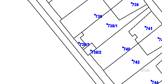 Parcela st. 738/3 v KÚ Sedlec u Mikulova, Katastrální mapa