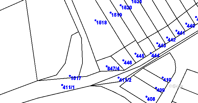 Parcela st. 847/2 v KÚ Sedlec u Mikulova, Katastrální mapa