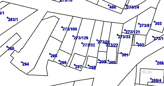 Parcela st. 273/32 v KÚ Sedlec u Mikulova, Katastrální mapa