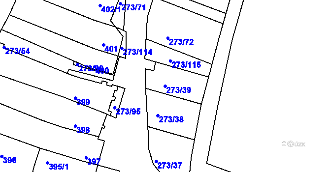 Parcela st. 273/39 v KÚ Sedlec u Mikulova, Katastrální mapa