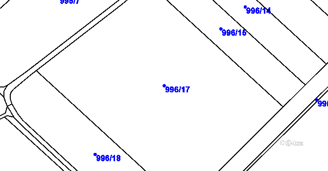 Parcela st. 996/17 v KÚ Sedlec u Mikulova, Katastrální mapa