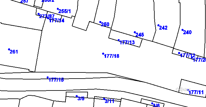 Parcela st. 177/18 v KÚ Sedlec u Mikulova, Katastrální mapa