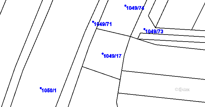 Parcela st. 1049/17 v KÚ Sedlec u Mikulova, Katastrální mapa