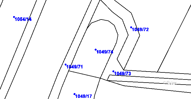 Parcela st. 1049/74 v KÚ Sedlec u Mikulova, Katastrální mapa