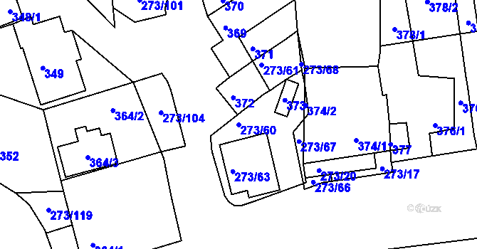 Parcela st. 273/60 v KÚ Sedlec u Mikulova, Katastrální mapa
