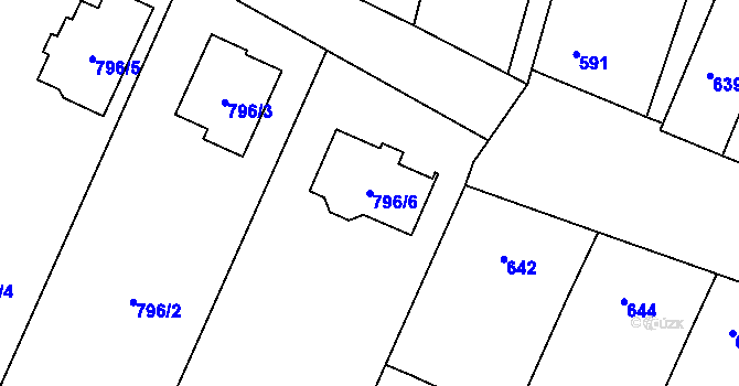 Parcela st. 796/6 v KÚ Sedlec u Mikulova, Katastrální mapa