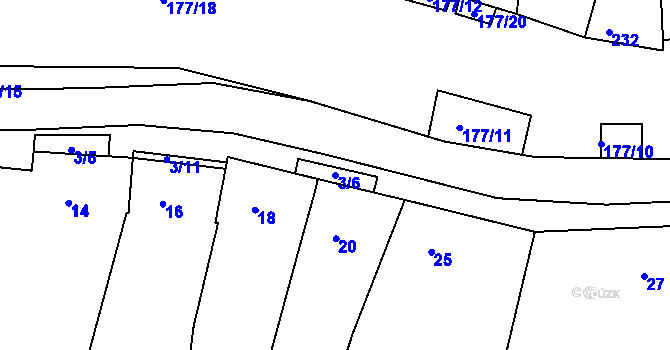 Parcela st. 3/6 v KÚ Sedlec u Mikulova, Katastrální mapa