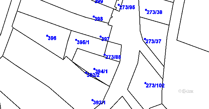 Parcela st. 273/88 v KÚ Sedlec u Mikulova, Katastrální mapa