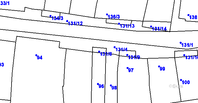 Parcela st. 131/8 v KÚ Sedlec u Mikulova, Katastrální mapa