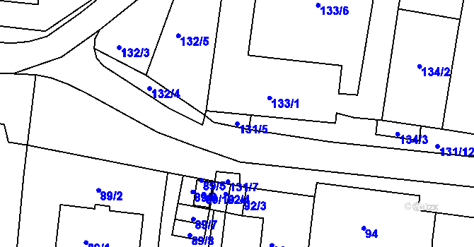 Parcela st. 131/5 v KÚ Sedlec u Mikulova, Katastrální mapa