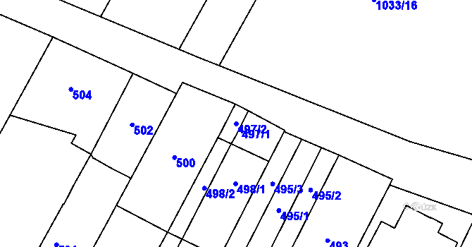 Parcela st. 497/2 v KÚ Sedlec u Mikulova, Katastrální mapa
