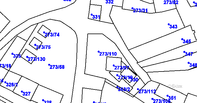 Parcela st. 273/110 v KÚ Sedlec u Mikulova, Katastrální mapa