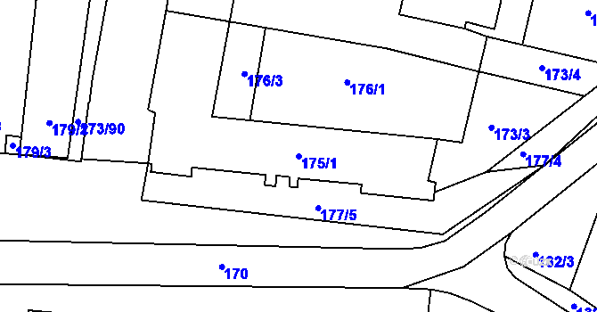 Parcela st. 175/1 v KÚ Sedlec u Mikulova, Katastrální mapa