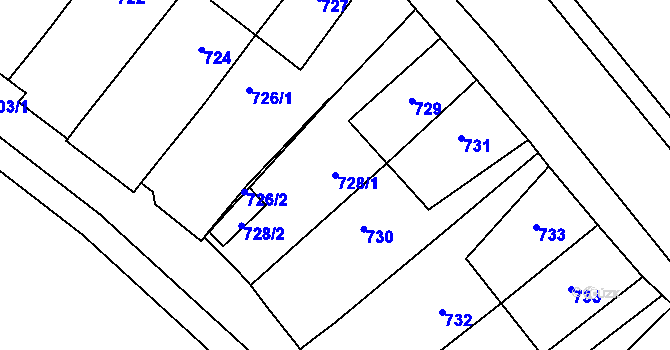 Parcela st. 728/1 v KÚ Sedlec u Mikulova, Katastrální mapa