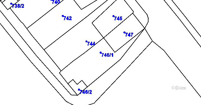 Parcela st. 746/1 v KÚ Sedlec u Mikulova, Katastrální mapa