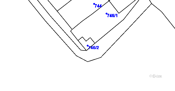 Parcela st. 746/2 v KÚ Sedlec u Mikulova, Katastrální mapa