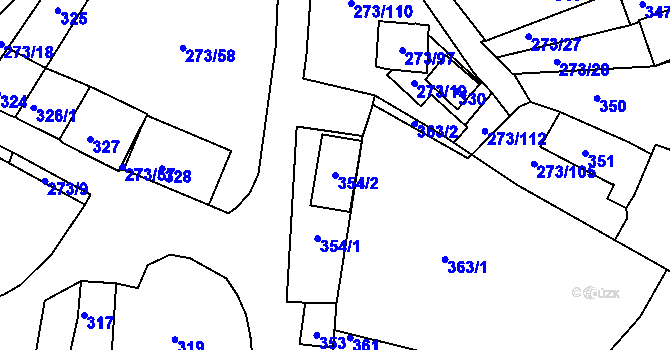 Parcela st. 354/2 v KÚ Sedlec u Mikulova, Katastrální mapa