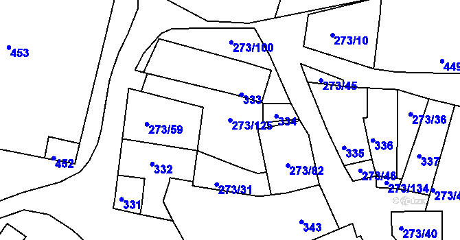 Parcela st. 273/125 v KÚ Sedlec u Mikulova, Katastrální mapa
