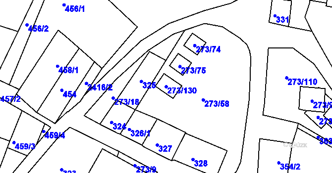 Parcela st. 273/130 v KÚ Sedlec u Mikulova, Katastrální mapa