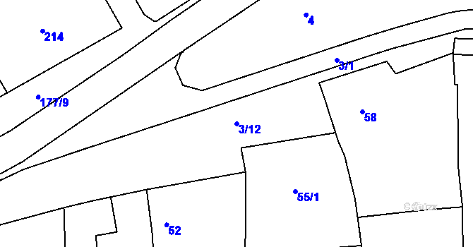 Parcela st. 3/12 v KÚ Sedlec u Mikulova, Katastrální mapa