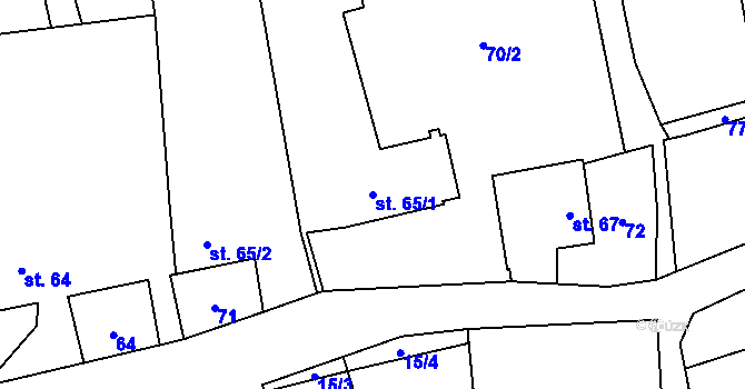 Parcela st. 65/1 v KÚ Sedlec u Náměště nad Oslavou, Katastrální mapa