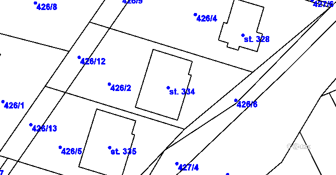 Parcela st. 334 v KÚ Sedlec u Náměště nad Oslavou, Katastrální mapa